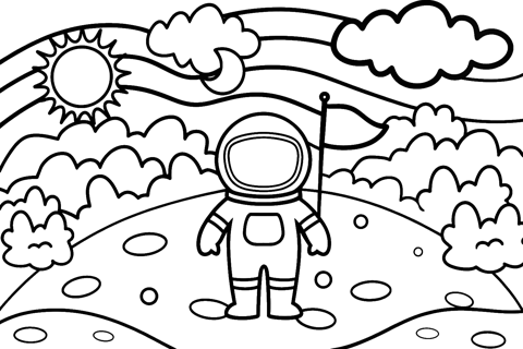 Un astronauta para colorear