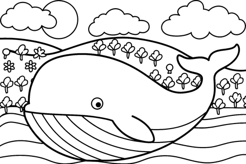 Una ballena para colorear