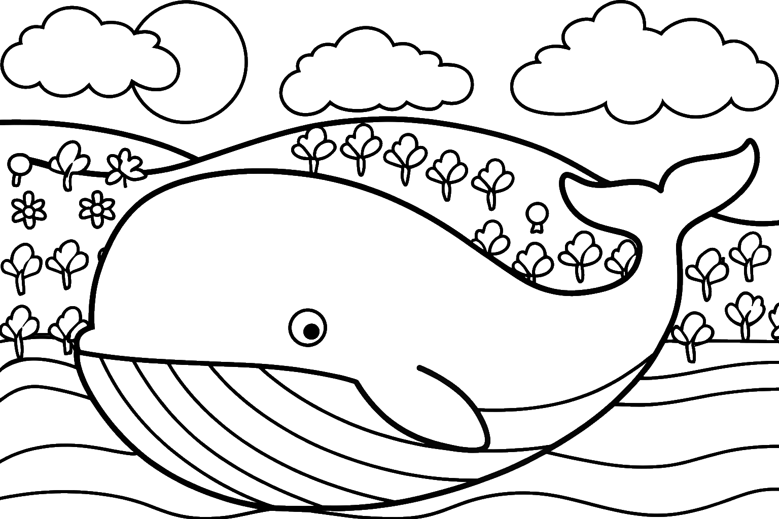 Dibujo de una ballena para colorear