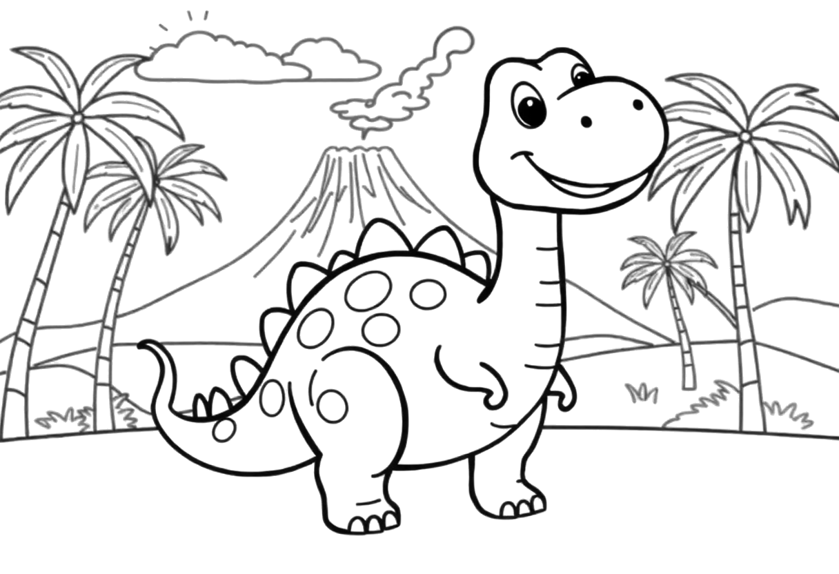 Dibujo de un dinosaurio para colorear
