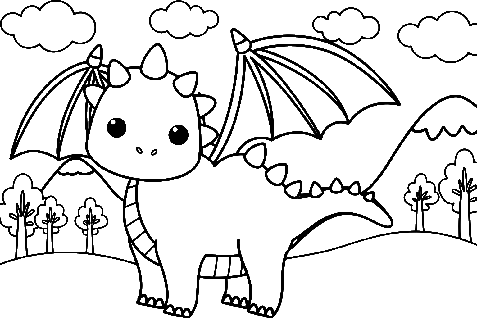 Dibujo de un dragón para colorear
