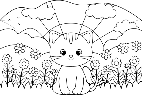 Un gatito para colorear