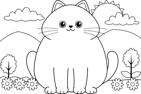Un gato para colorear