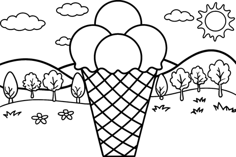 Un helado para colorear