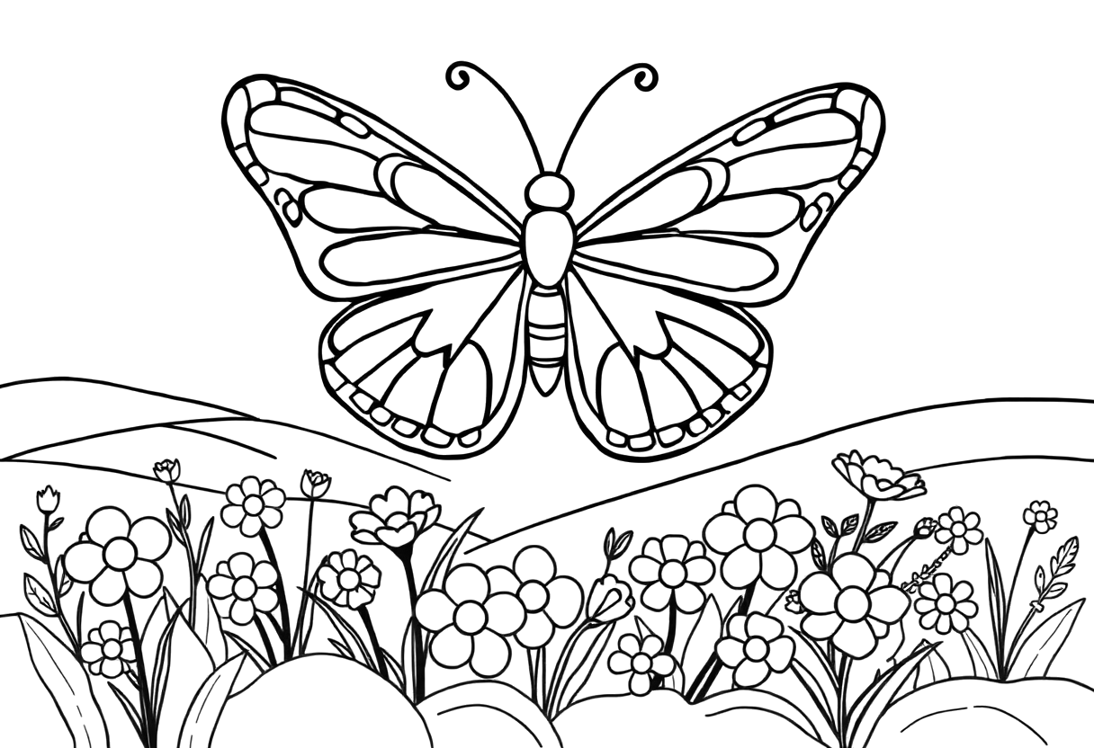 Dibujo de una mariposa para colorear