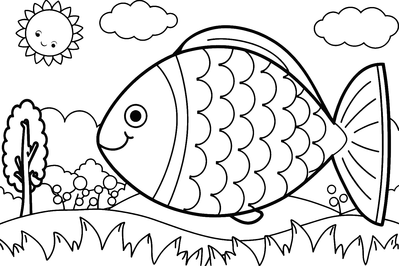 Dibujo de un pececito para colorear