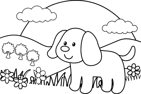 Un perro para colorear