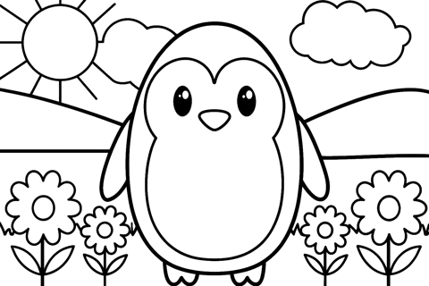 Un pingüino para colorear
