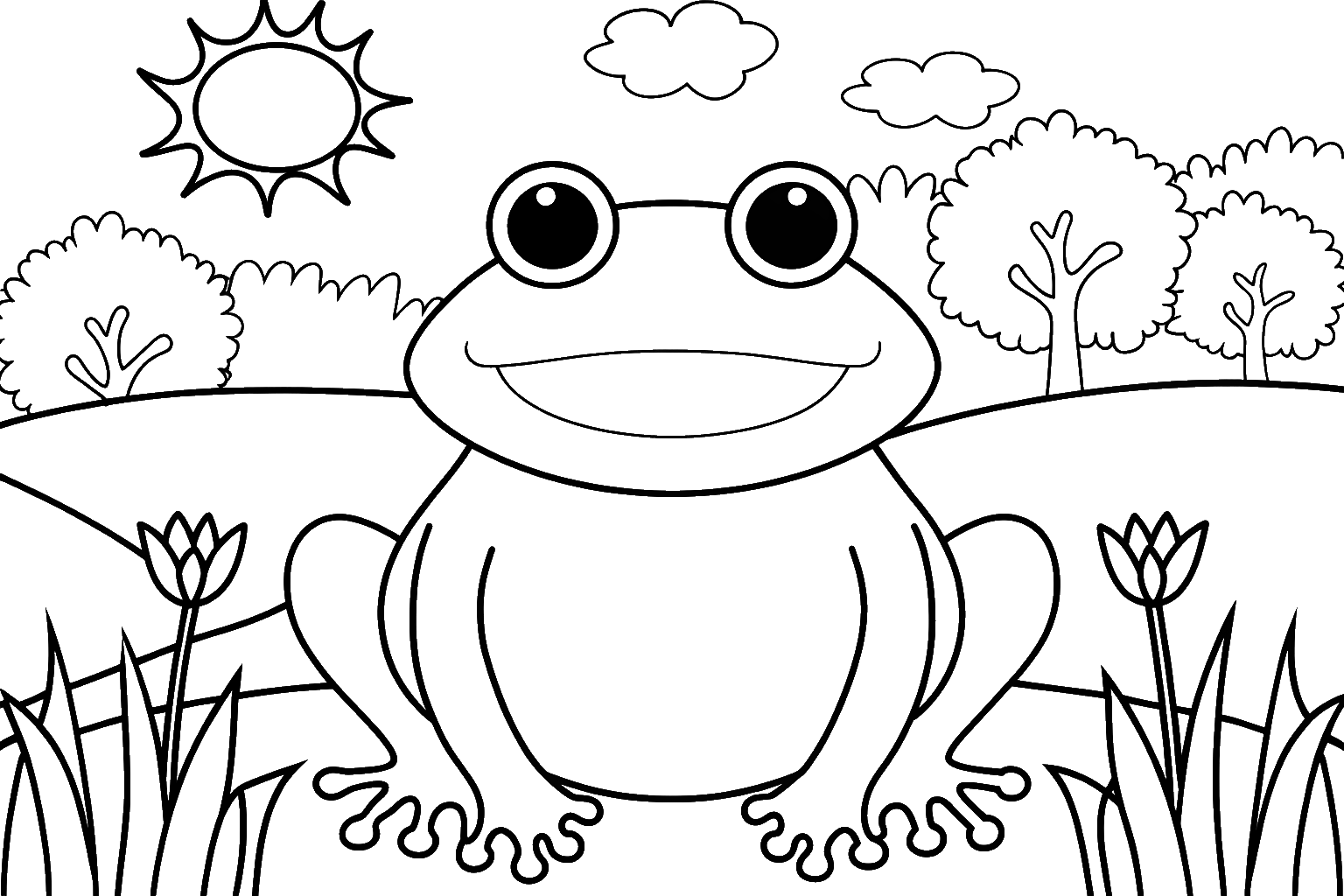 Dibujo de una ranita para colorear
