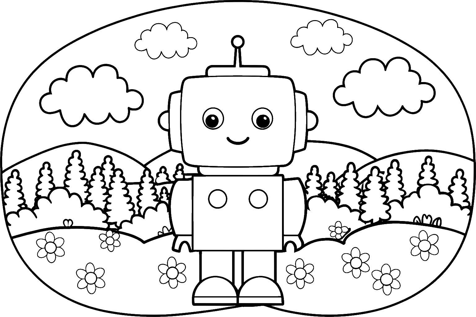 Dibujo de un robot para colorear