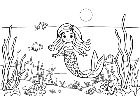 Una sirena para colorear