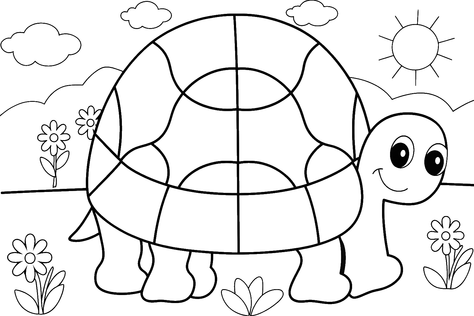 Dibujo de una tortuga para colorear