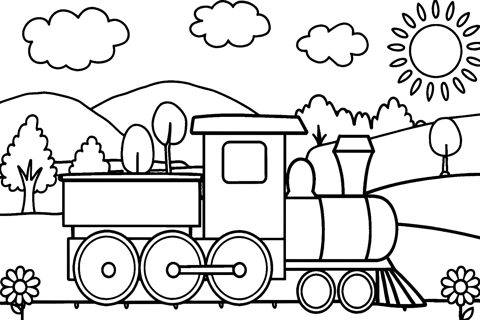Un tren para colorear