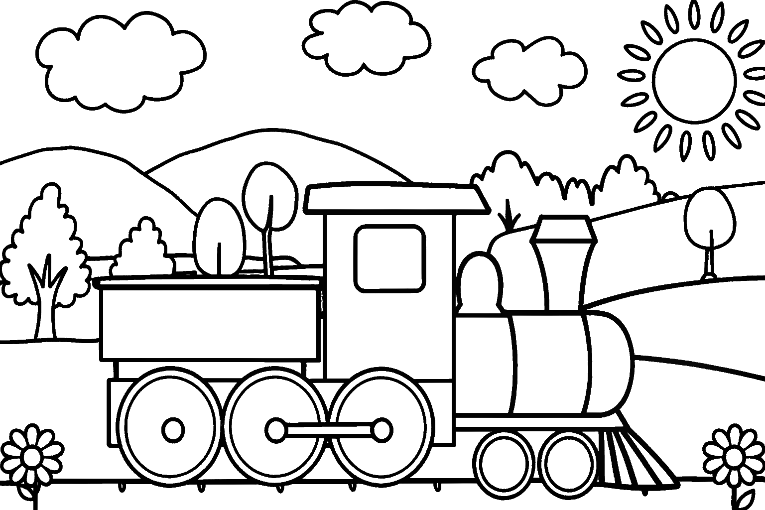 Dibujo de un tren para colorear